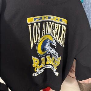 Los Angeles Rams Black Graphic Sweatshirt - Yellow & Royal Logo